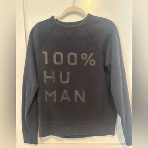 Everlane 100% Human Typography crewneck sweatshirt in black cotton size SMALL